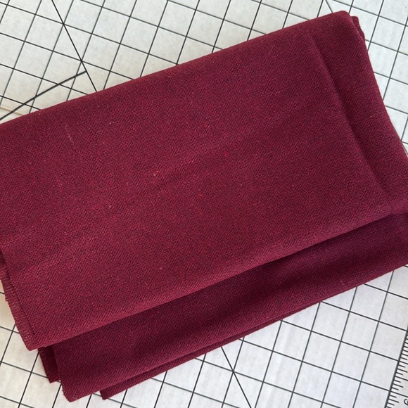 Vintage Burgundy Wool Fabric Remnant – 1¼ Yard x 60” – Midweight - Picture 1 of 10